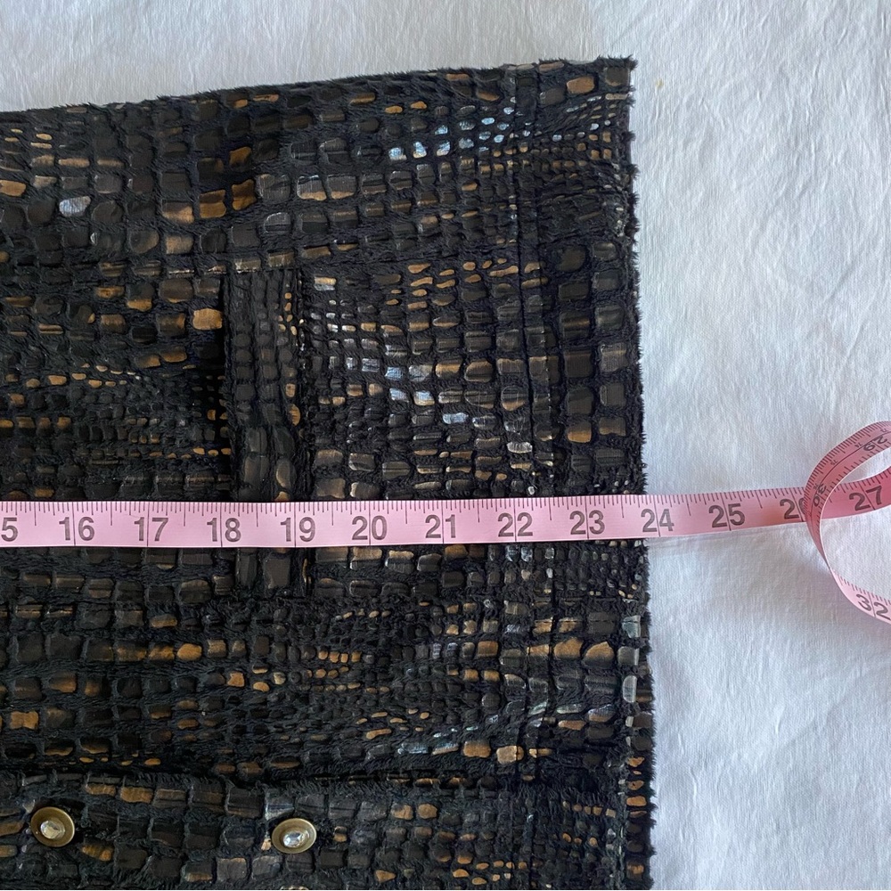 JM Collection Black Gold Burnout Velvet Metallic Jacket 14P Goth Party - Picture 8 of 8